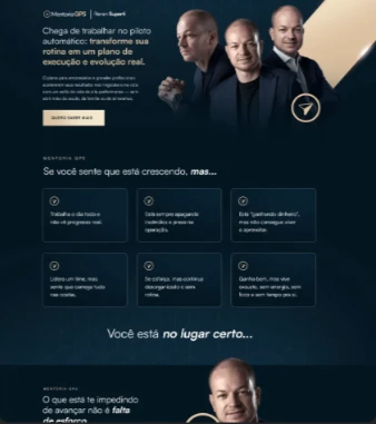Site de mentoria de negócios feito pela Genialy