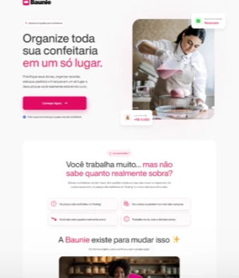 Site de sistema para confeitarias feito pela Genialy