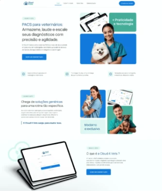Site de sistema para clínicas veterinárias feito pela Genialy